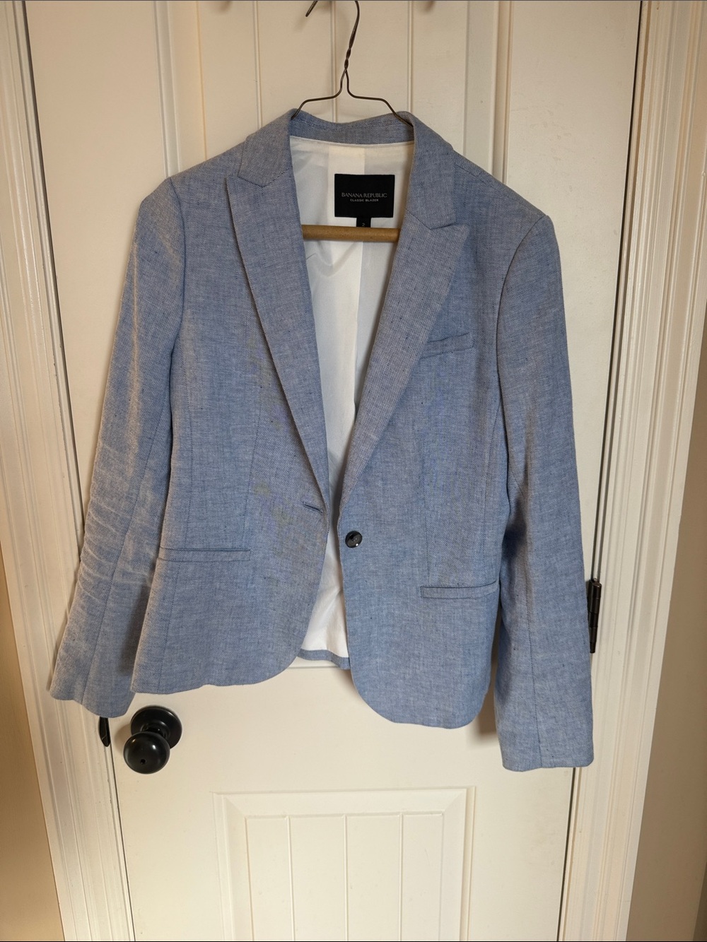 Banana Republic Powder Blue Single-Button Blazer